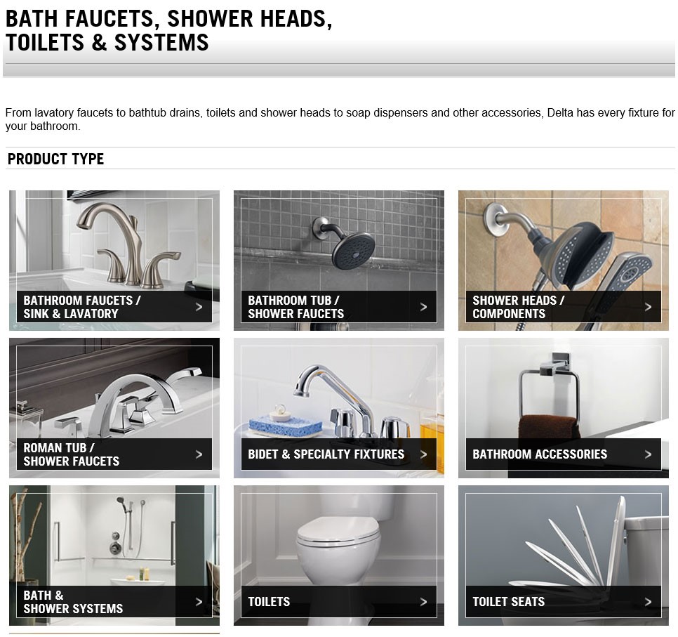 Bathroom Faucets, Showers, Toilets and Accessories